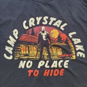 Friday The 13th Size XL Camp Crystal Lake No Place to Hide Black Classic T-shirt